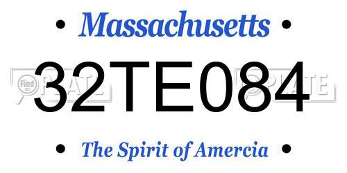 32TE084 Massachusetts License Plate