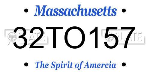 32TO157 Massachusetts License Plate
