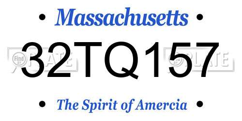 32TQ157 Massachusetts License Plate