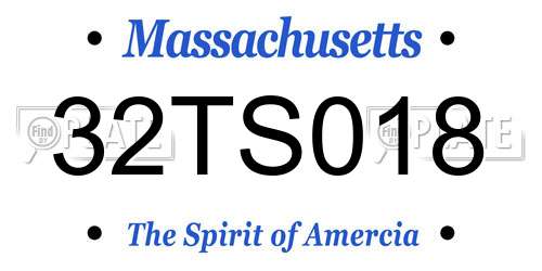 32TS018 Massachusetts License Plate