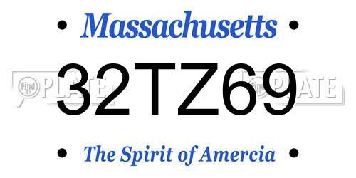 32TZ69 Massachusetts License Plate