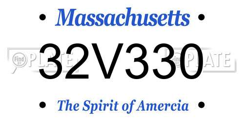 32V330 Massachusetts License Plate