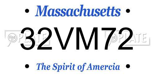 32VM72 Massachusetts License Plate