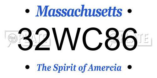 32WC86 Massachusetts License Plate