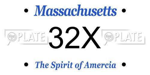 32X Massachusetts License Plate