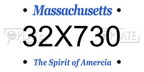 32X730 Massachusetts License Plate