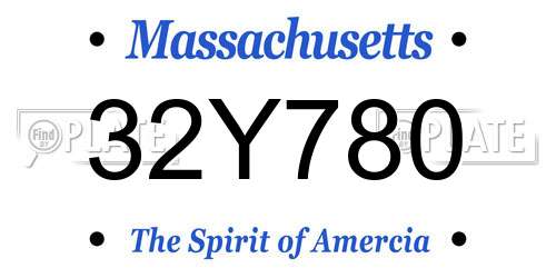 32Y780 Massachusetts License Plate