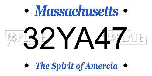 32YA47 Massachusetts License Plate
