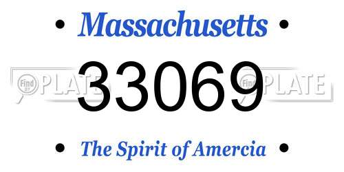 33069 Massachusetts License Plate