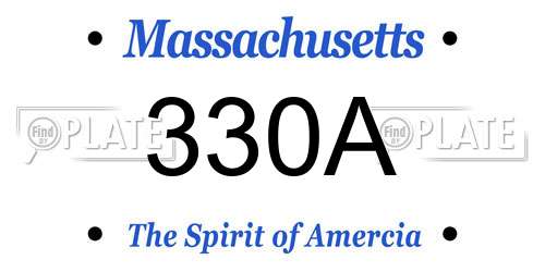 330A Massachusetts License Plate