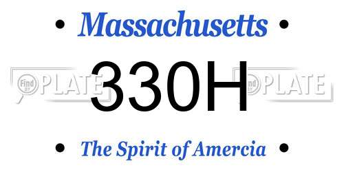 330H Massachusetts License Plate