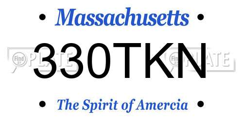 330TKN Massachusetts License Plate