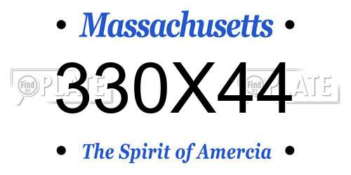 330X44 Massachusetts License Plate