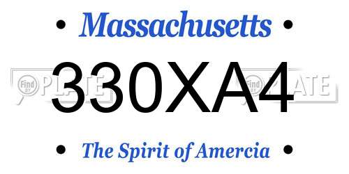 330XA4 Massachusetts License Plate