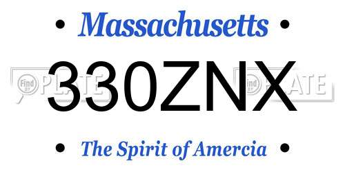 330ZNX Massachusetts License Plate