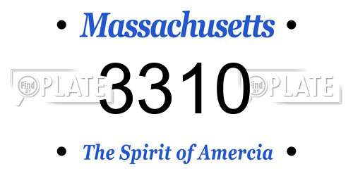 3310 Massachusetts License Plate