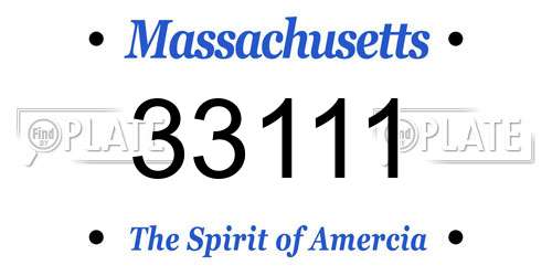 33111 Massachusetts License Plate