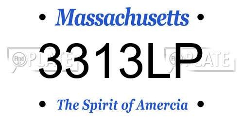 3313LP Massachusetts License Plate