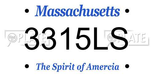 3315LS Massachusetts License Plate