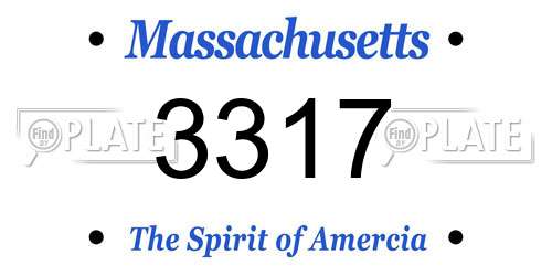 3317 Massachusetts License Plate