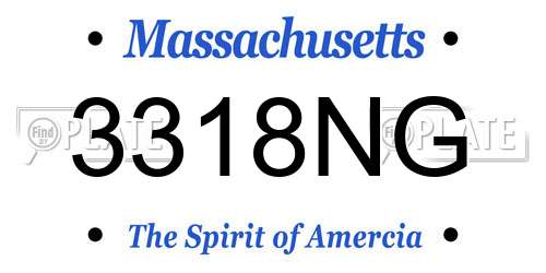 3318NG Massachusetts License Plate