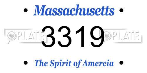 3319 Massachusetts License Plate