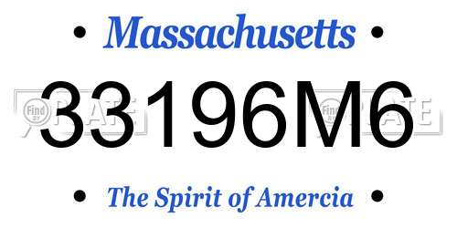 33196M6 Massachusetts License Plate