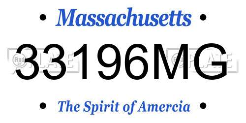 33196MG Massachusetts License Plate