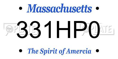 331HP0 Massachusetts License Plate
