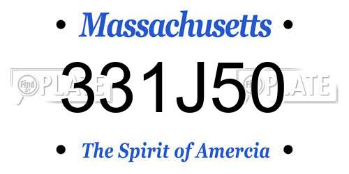 331J50 Massachusetts License Plate
