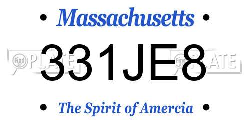 331JE8 Massachusetts License Plate