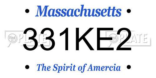 331KE2 Massachusetts License Plate