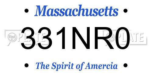 331NR0 Massachusetts License Plate