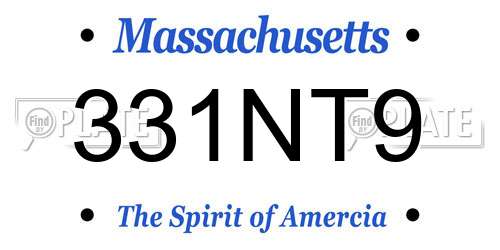 331NT9 Massachusetts License Plate
