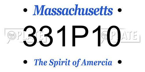 331P10 Massachusetts License Plate