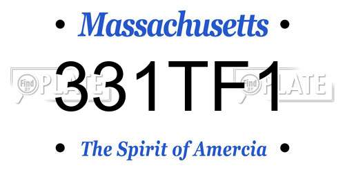 331TF1 Massachusetts License Plate