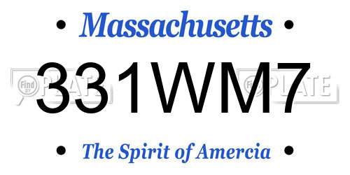 331WM7 Massachusetts License Plate