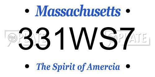 331WS7 Massachusetts License Plate