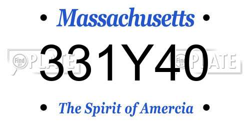 331Y40 Massachusetts License Plate