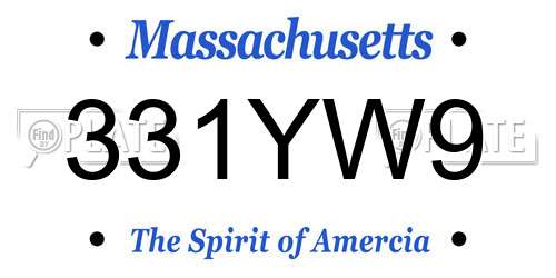 331YW9 Massachusetts License Plate