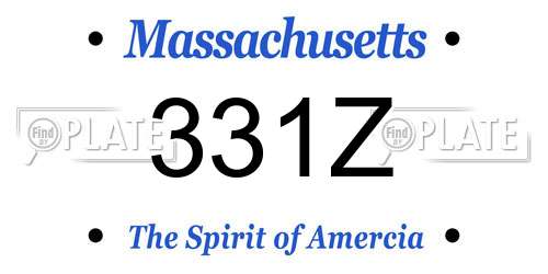 331Z Massachusetts License Plate