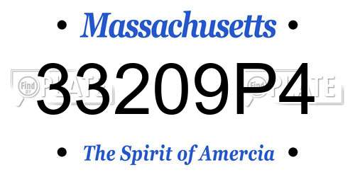 33209P4 Massachusetts License Plate