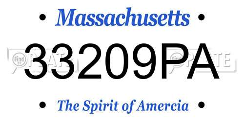 33209PA Massachusetts License Plate