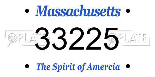 33225 Massachusetts License Plate