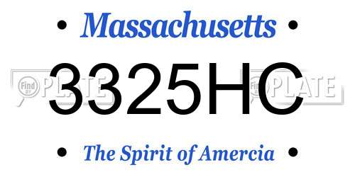 3325HC Massachusetts License Plate