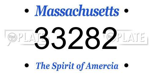 33282 Massachusetts License Plate