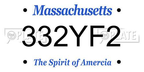 332YF2 Massachusetts License Plate
