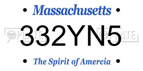 332YN5 Massachusetts License Plate