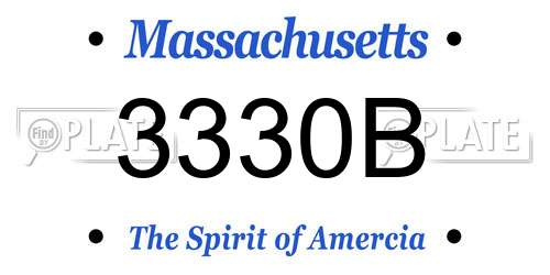 3330B Massachusetts License Plate