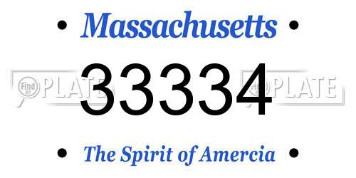 33334 Massachusetts License Plate